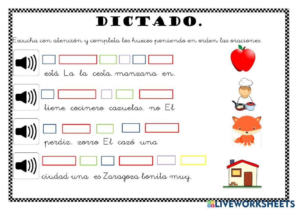 Dictado za,ce,ci,zo,zu