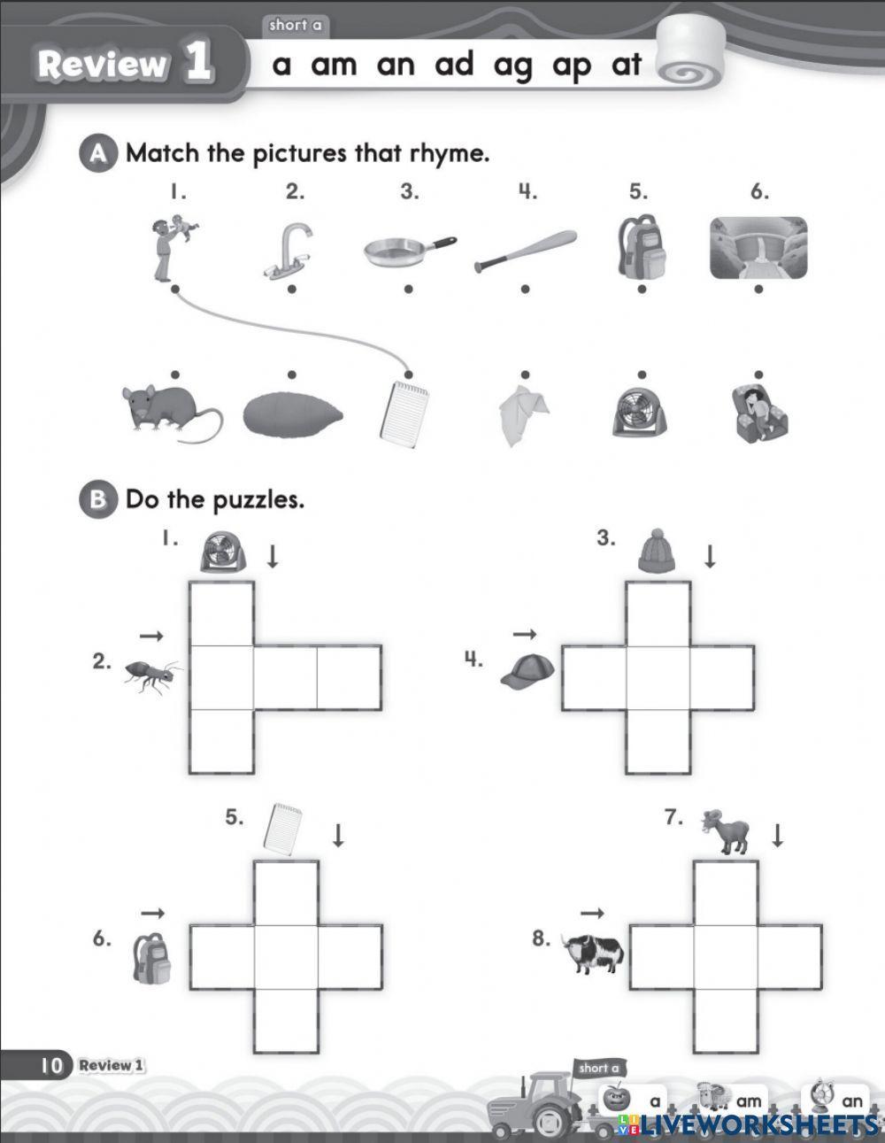 Review 1: Short a (a, am, an, ad, ag, ap, at)