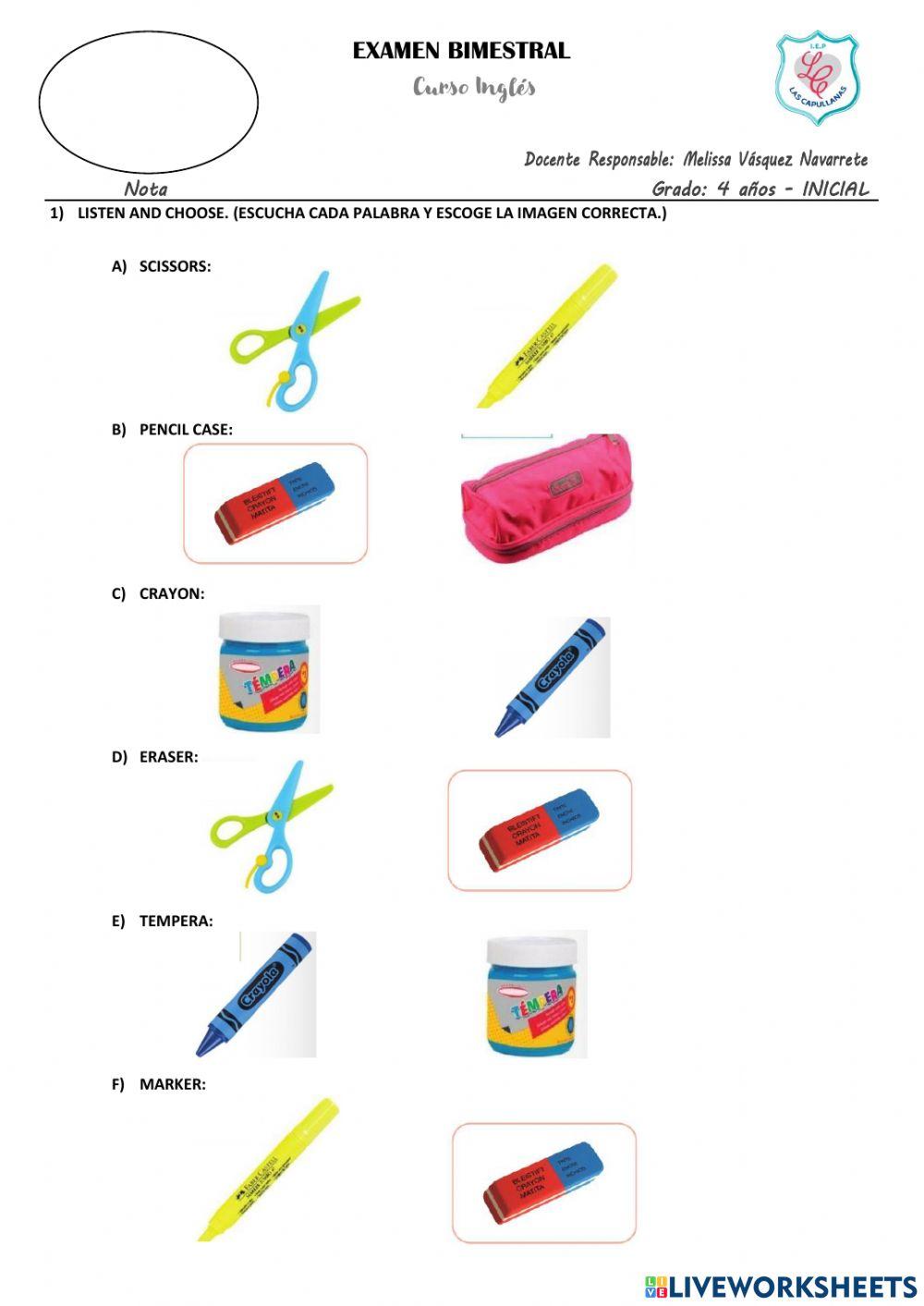 EVALUACIÓN BIMESTRAL CUATRO AÑOS