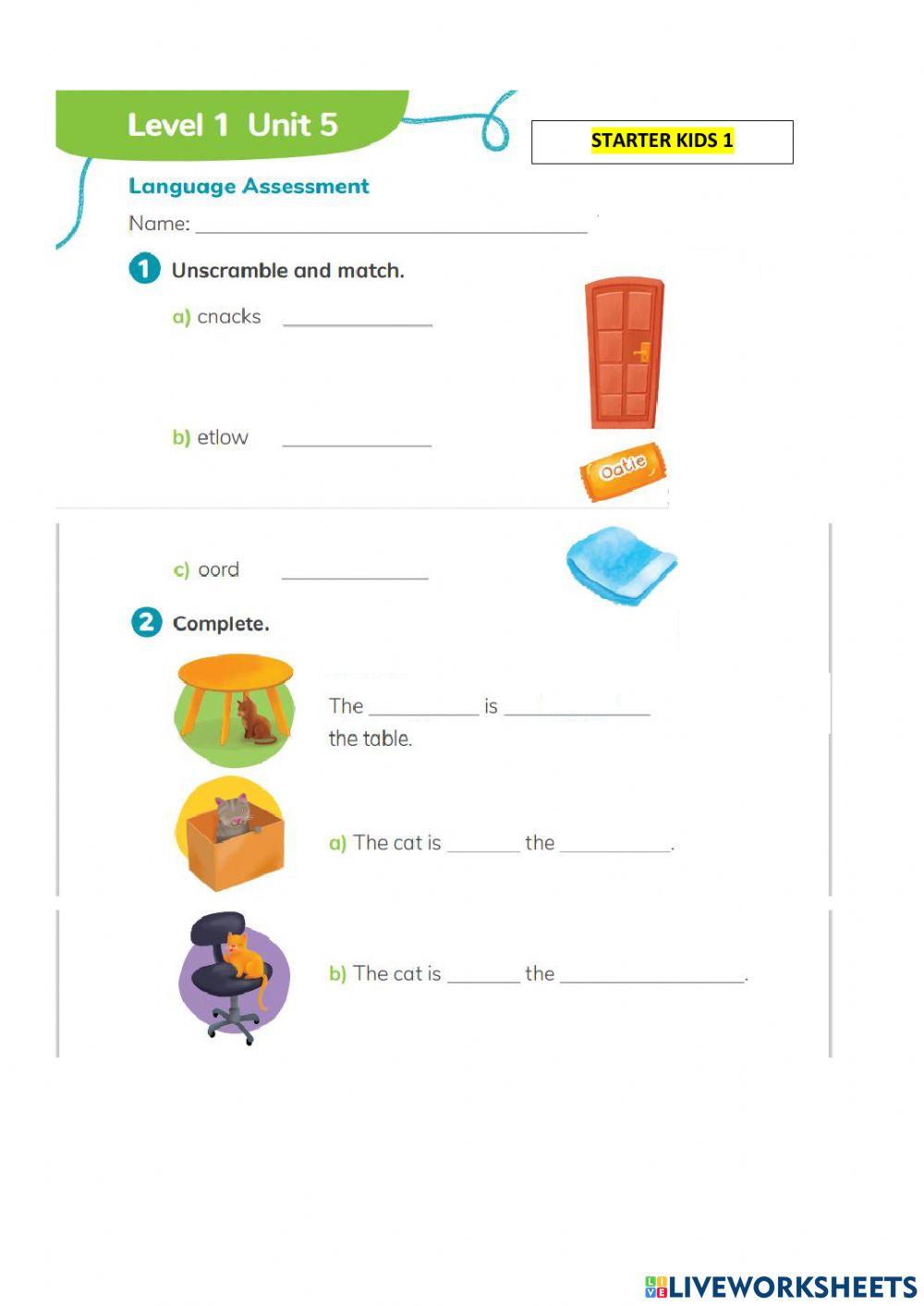 Starter kids 1- exam worksheet | Live Worksheets