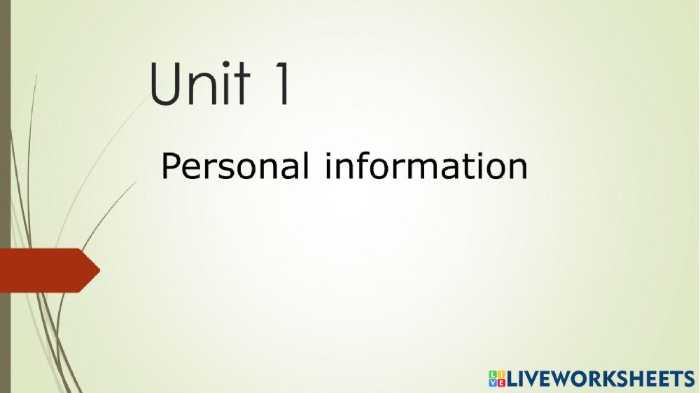 Personal information