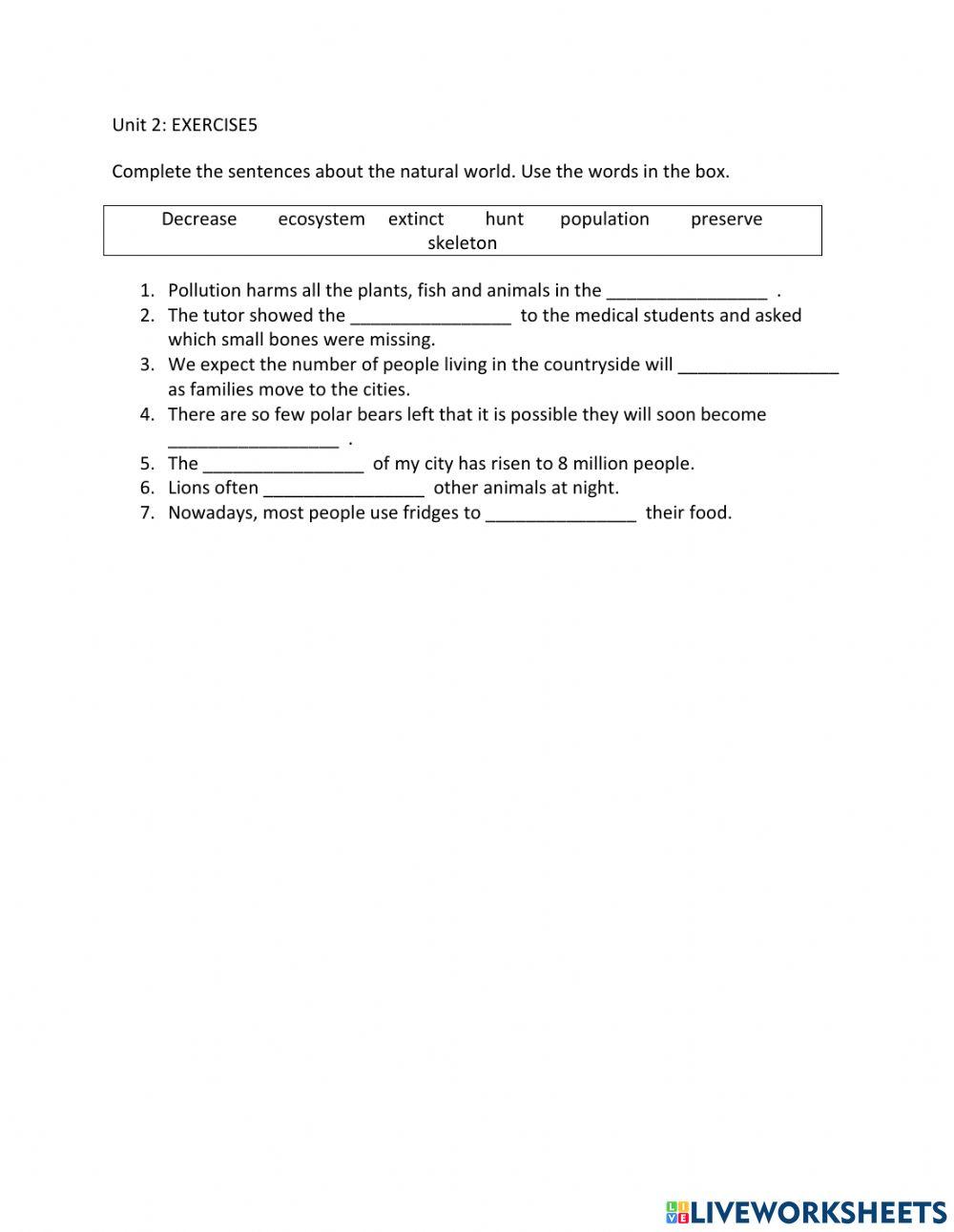 IE1, Unit 2, Reading, Exercise 5