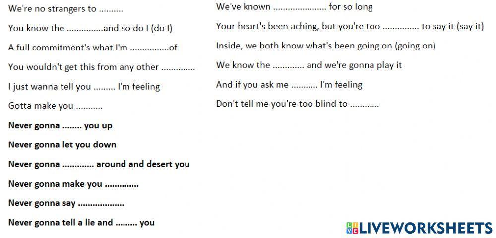 Never gonna give you up