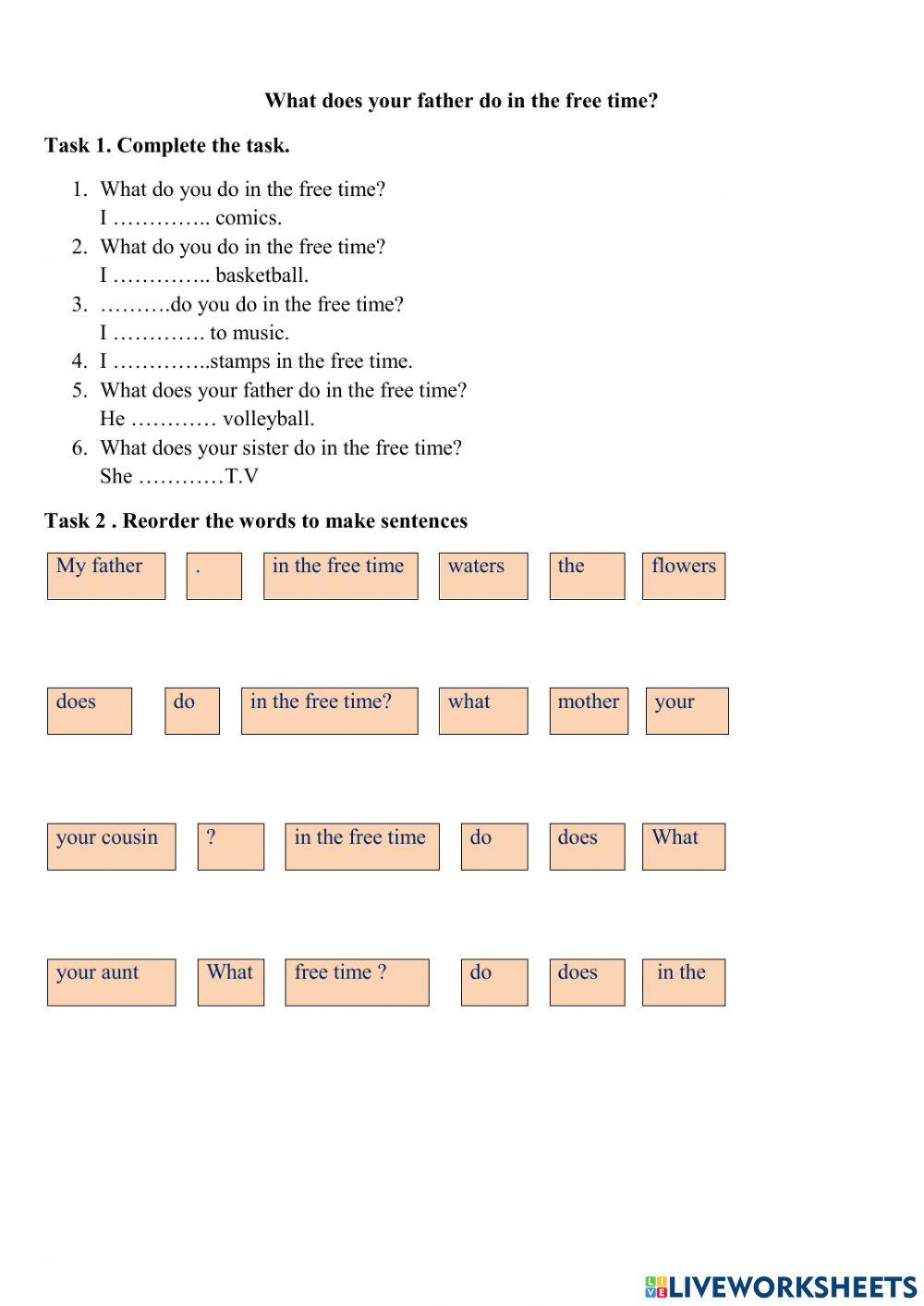 What does your father do in the free time