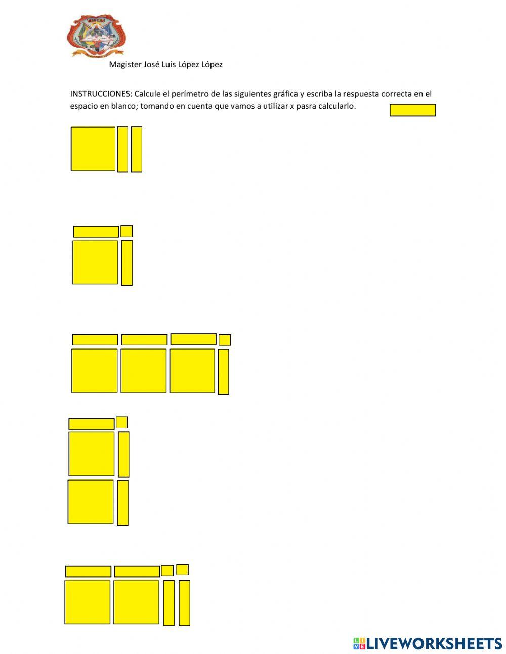 Calculo del perimetro utilizando la variable x