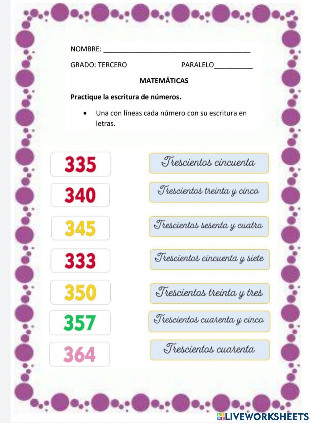 Escritura de números