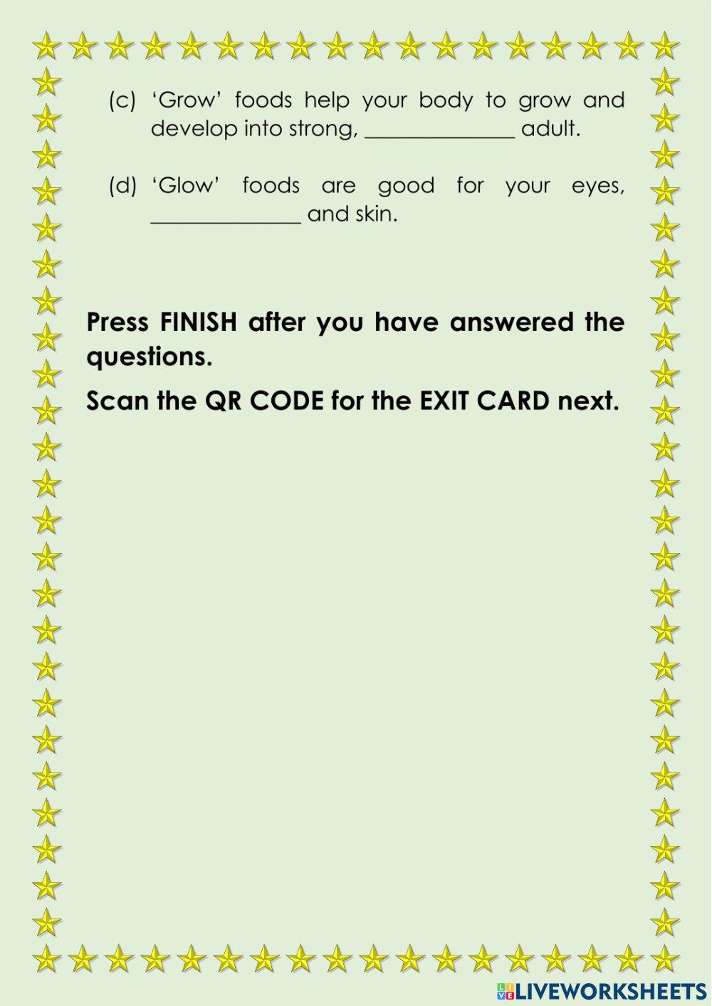 Go, Grow & Glow foods - tier 1