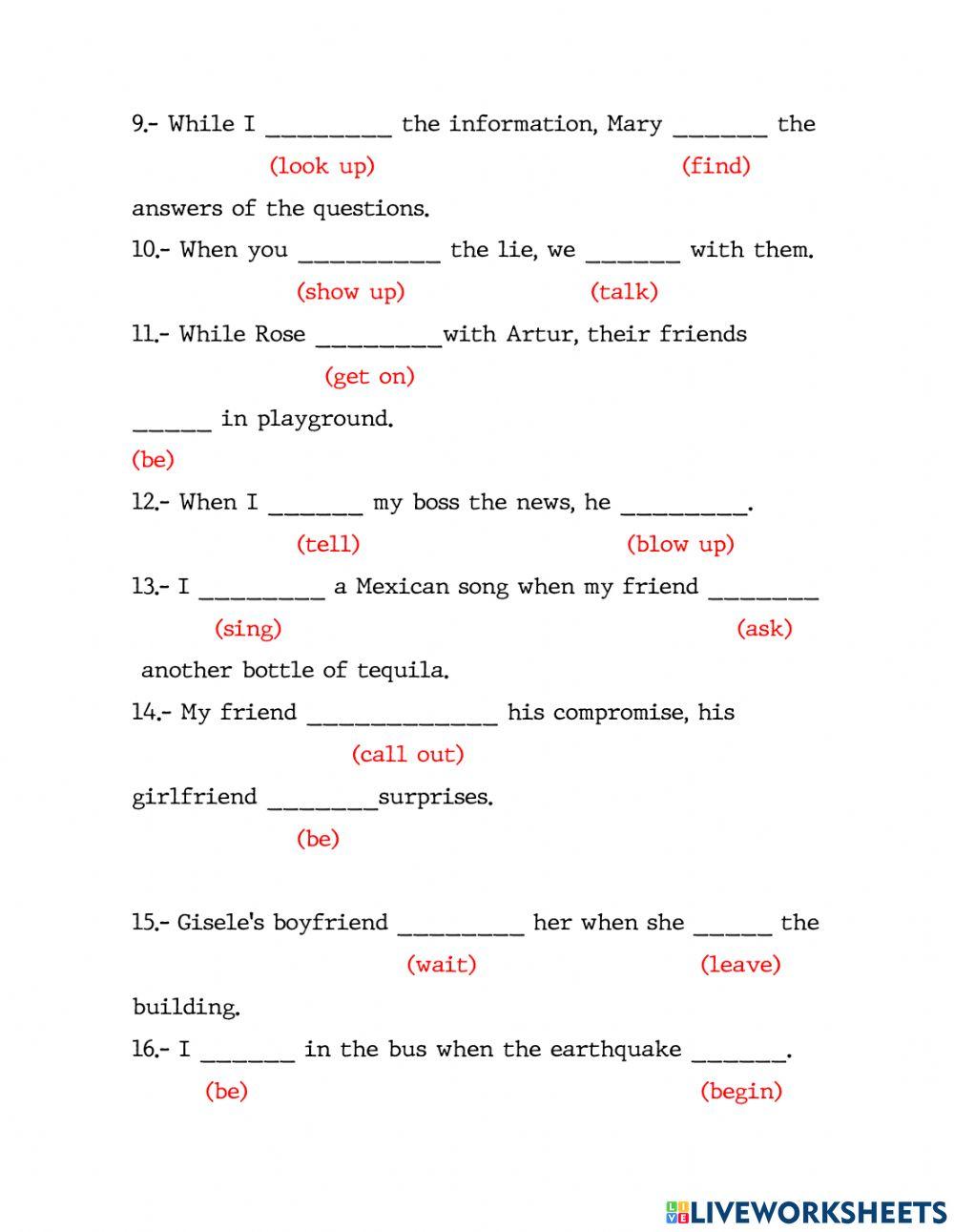 Simple Past vs Past Progressive