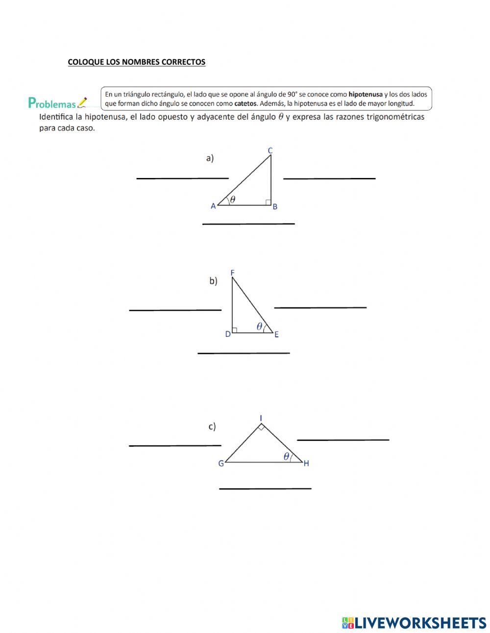 Razones trigonométricas de ángulos agudos