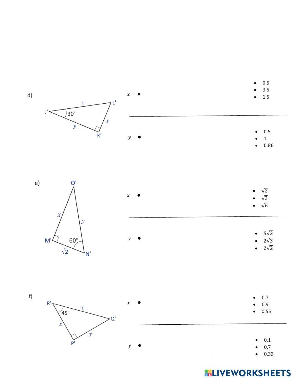 Razones trigonométricas de ángulos agudos
