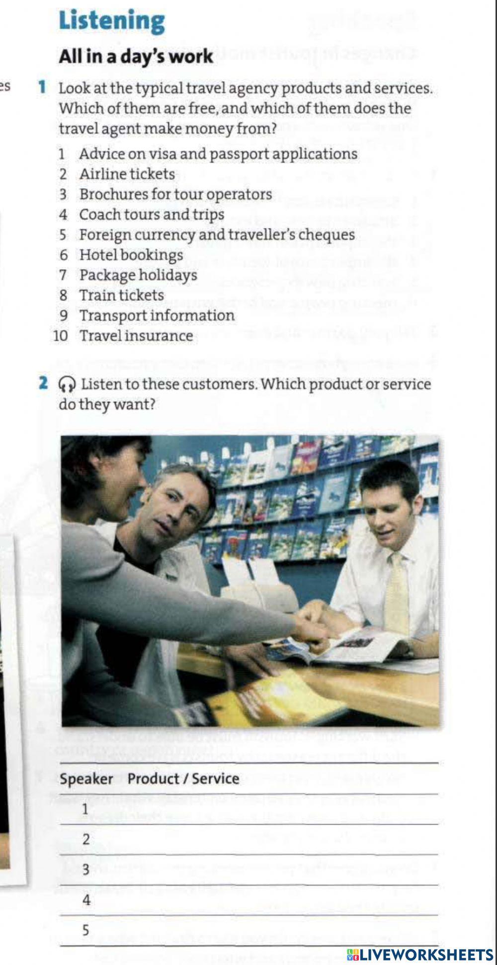 Tourism 1 unit 5 all in a day's work