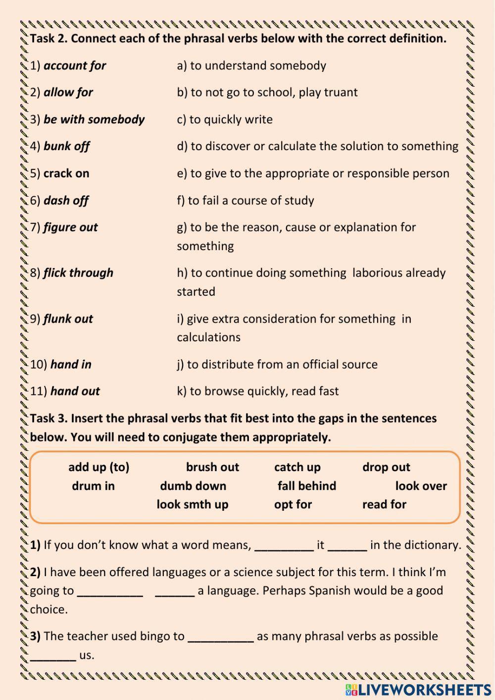 Phrasal Verbs Education