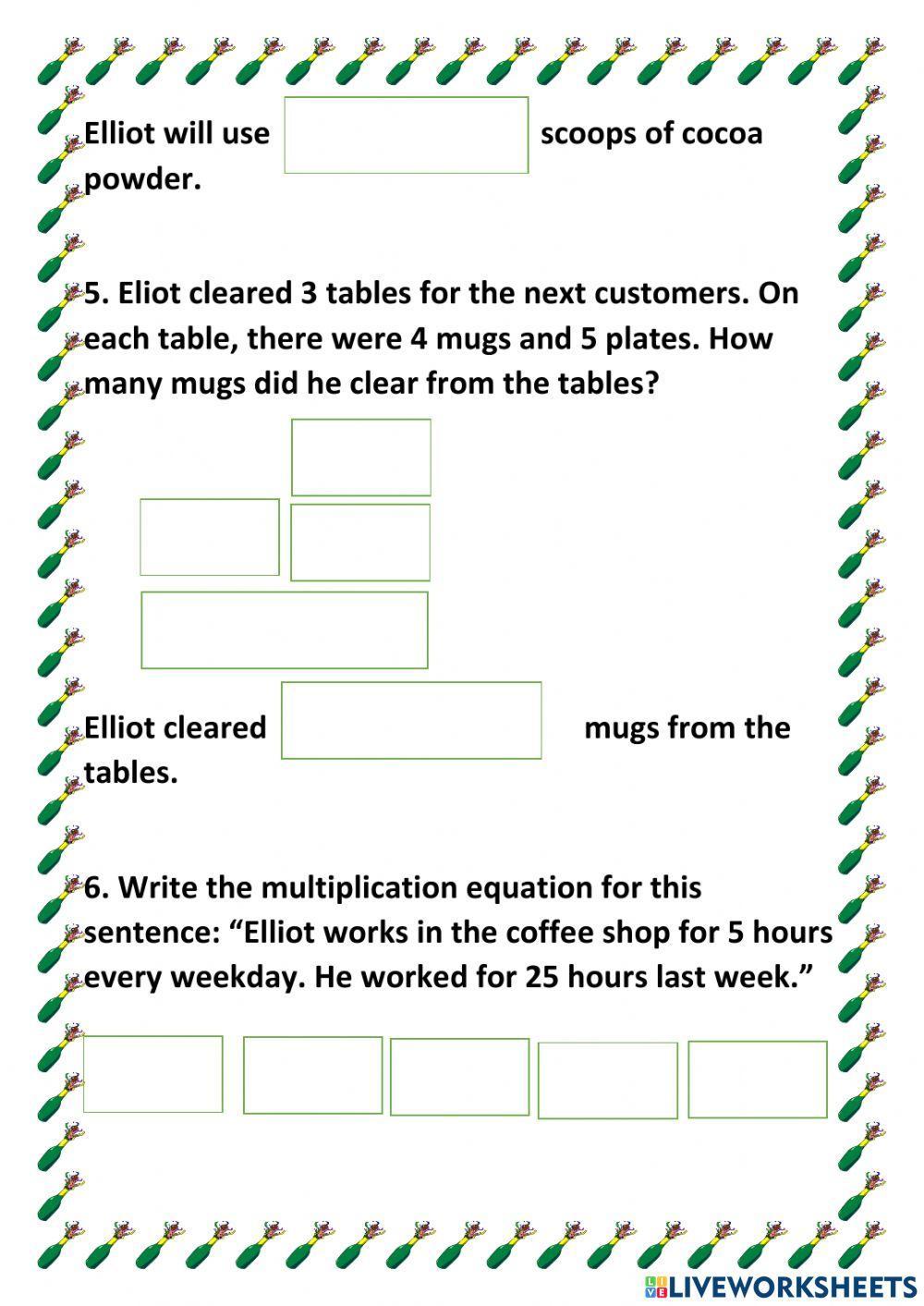 Problems on Standard Algorithm for Multiplication HW worksheet | Live ...