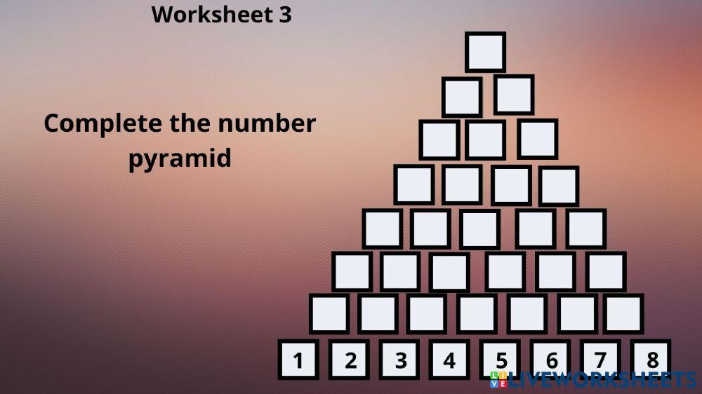 Number pyramid online exercise for | Live Worksheets