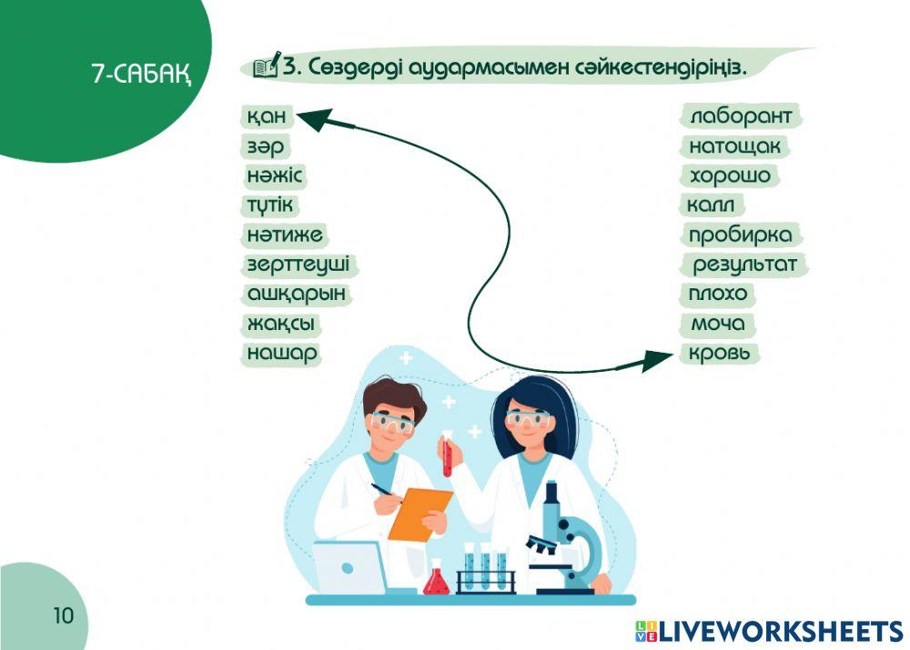 А2 24-сағаттық курс Денсаулық 7-сабақ. Лабораториялық зерттеулер