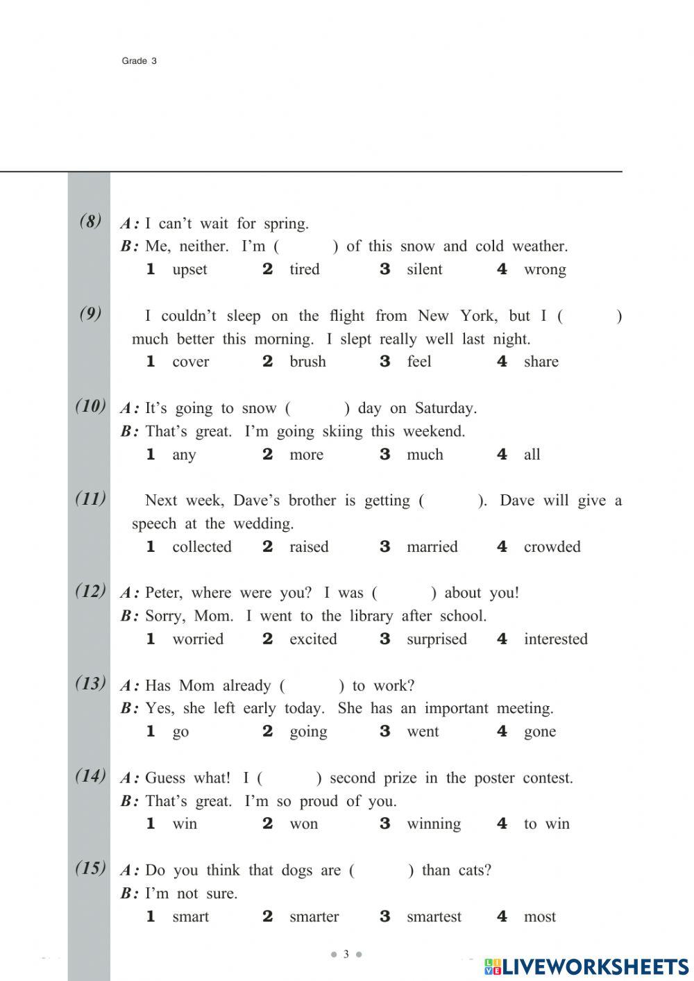 Eiken 3 Exam 2022- 1