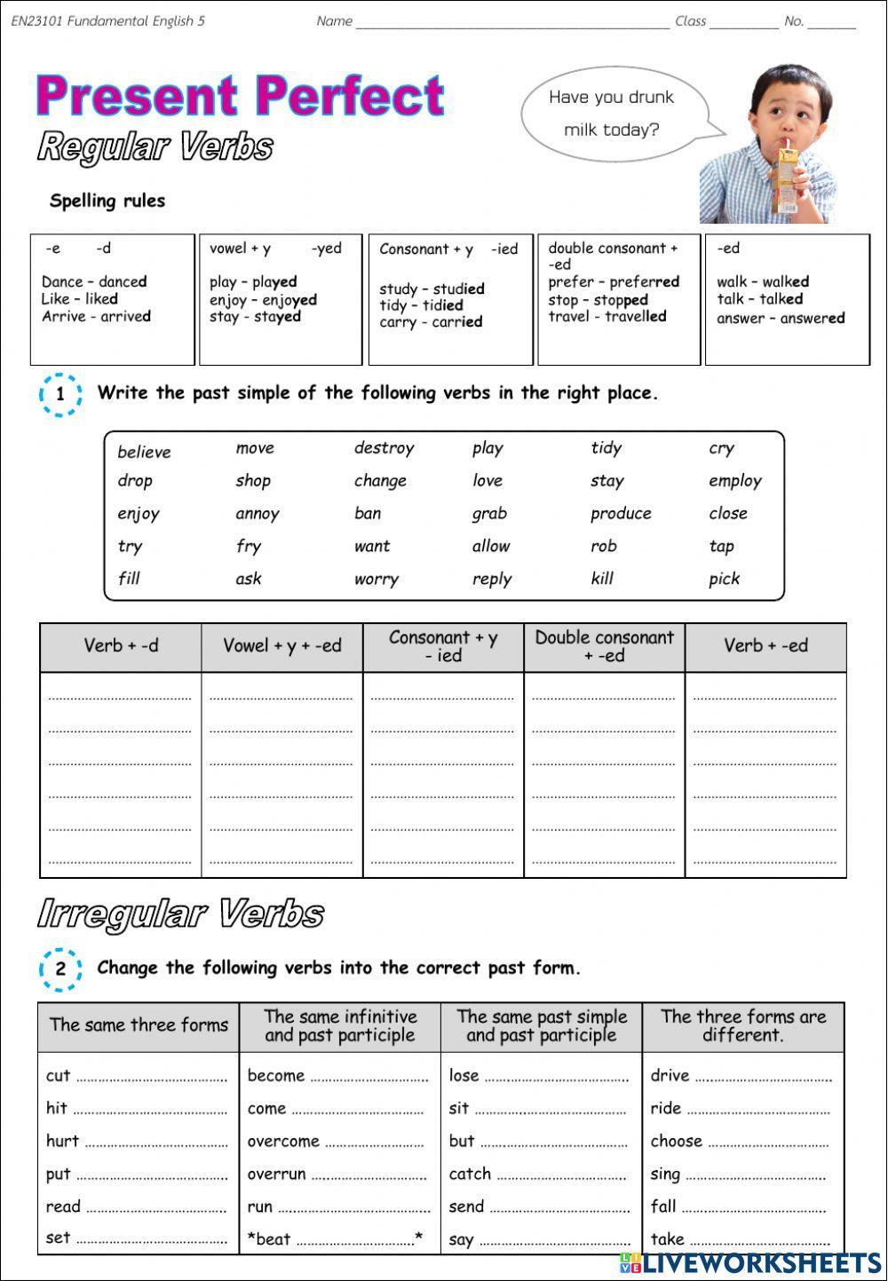 2101529 Present Perfect Tense Pratchaya Songbanpot