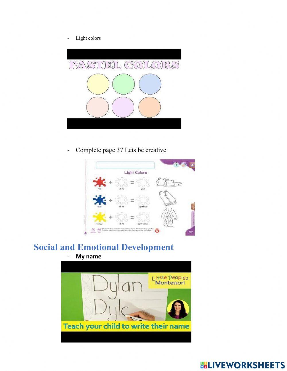 Weekly activities 12