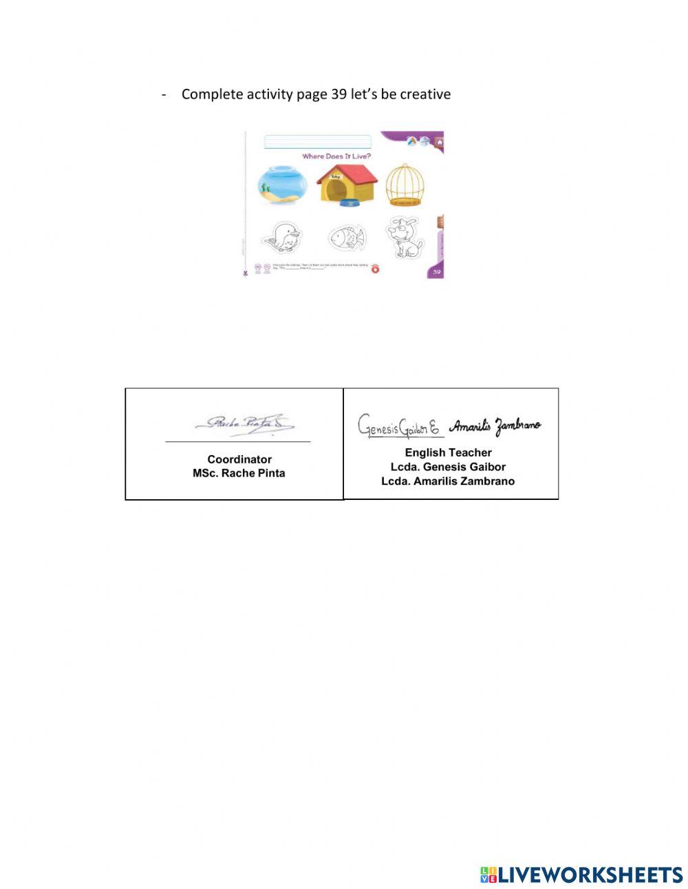 Weekly activities 12