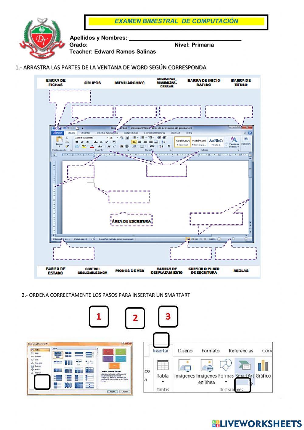 Examen bimestral 5° primria