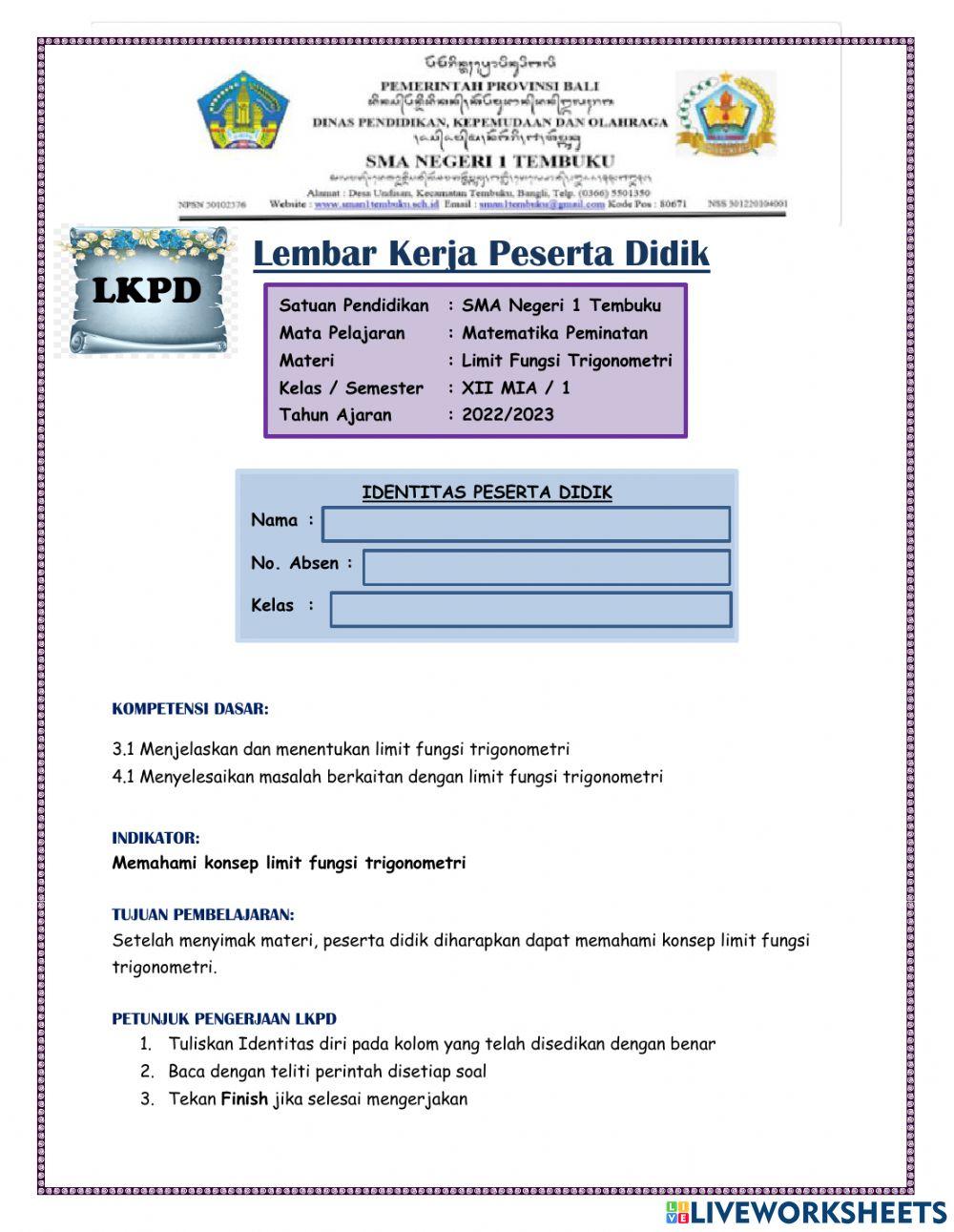  1 konsep limit trigonometri kelas 12 online exercise for live