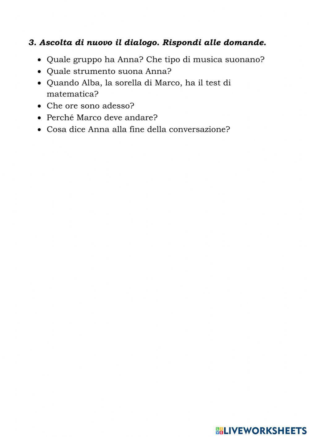 Il mio tempo libero. Ascolto