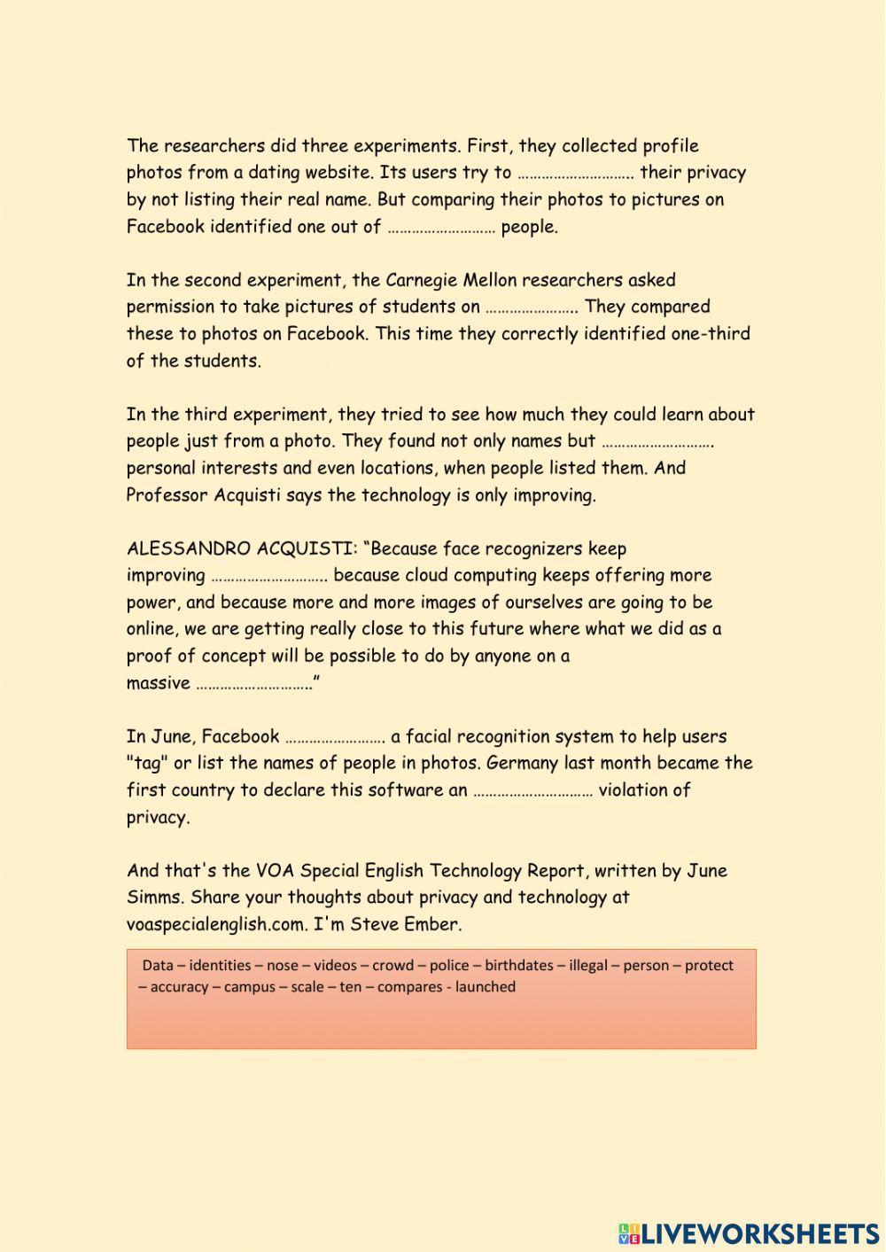 Living in a World With Facial Recognition