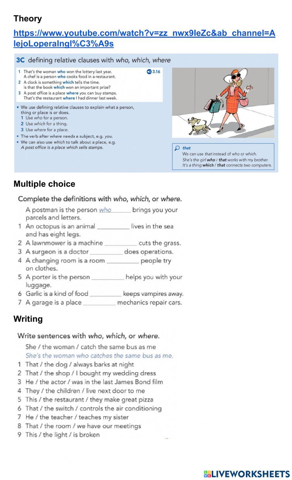 English file pre intermediate relative clauses