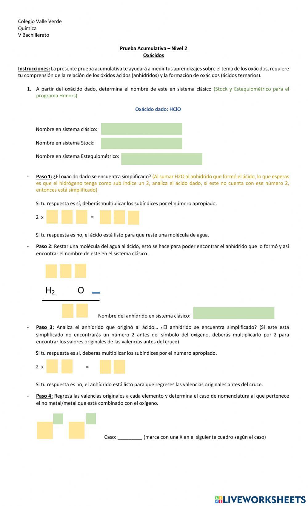 Actividad Sumativa oxácidos
