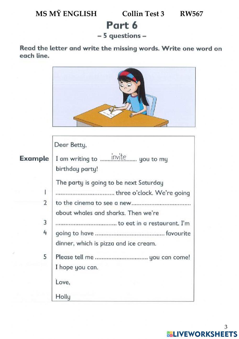 Test 3 RW 567 Coll F online exercise for Live Worksheets
