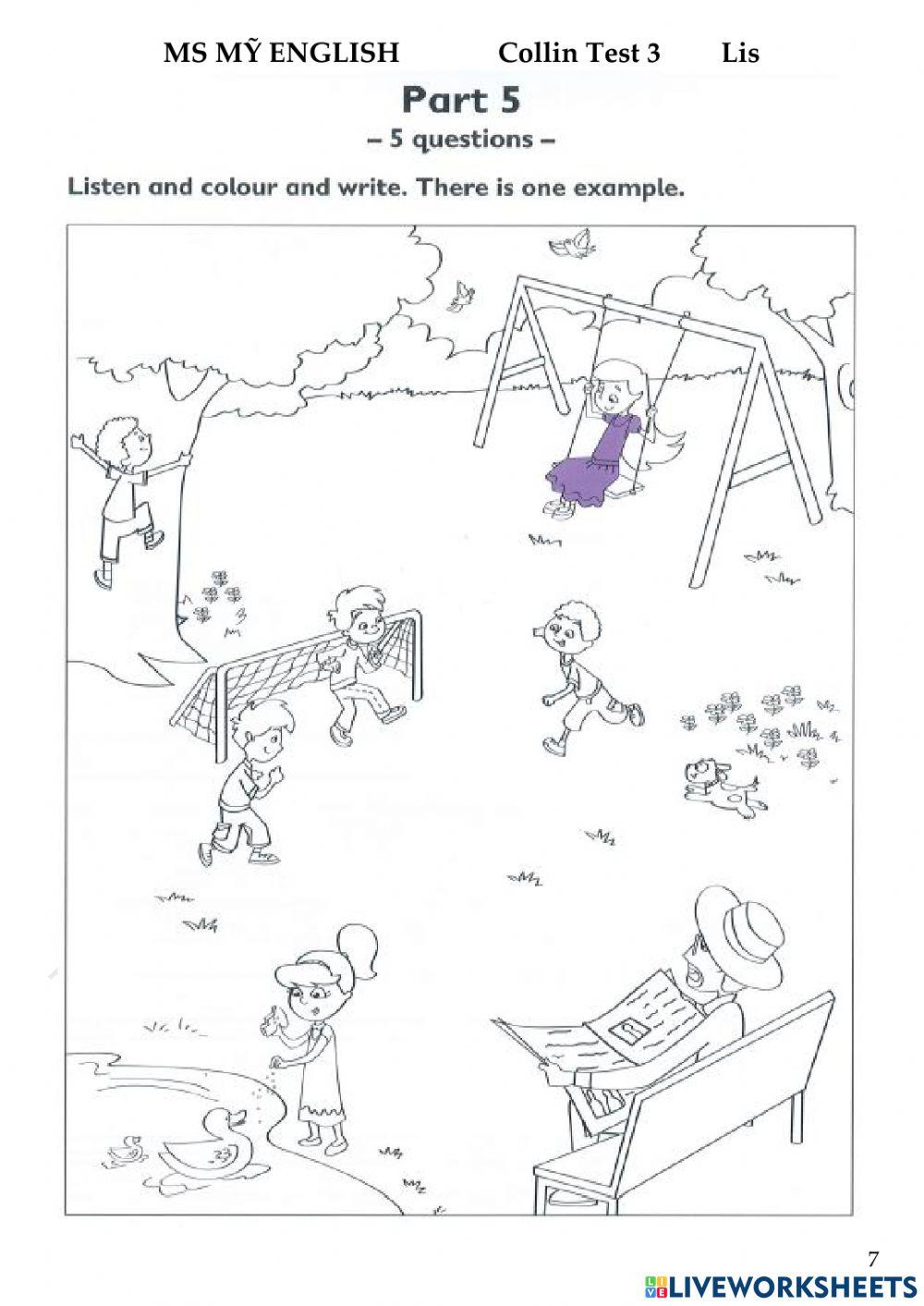 Test 3 Lis Coll F online exercise for Live Worksheets