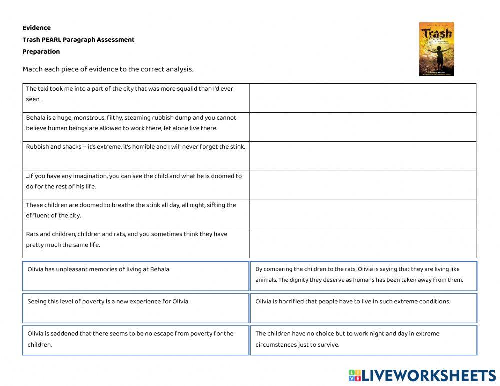 Trash PEARL Evidence