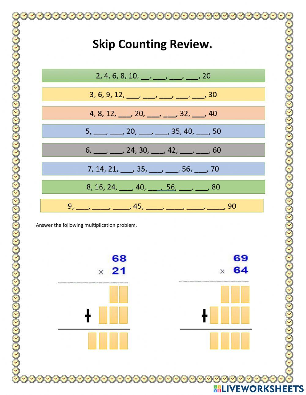 Multiplication skip counting