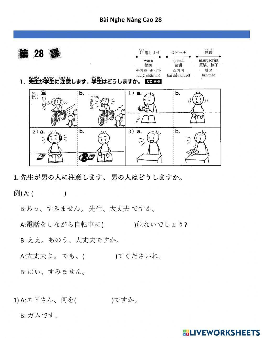 Bài Nghe Nâng Cao 28