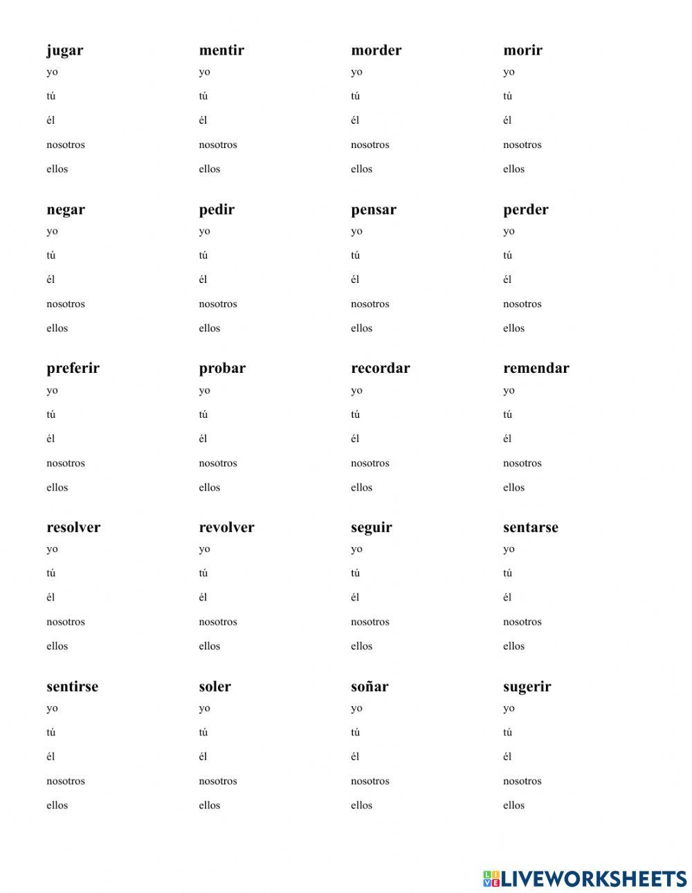 Stem Changers - Present Tense