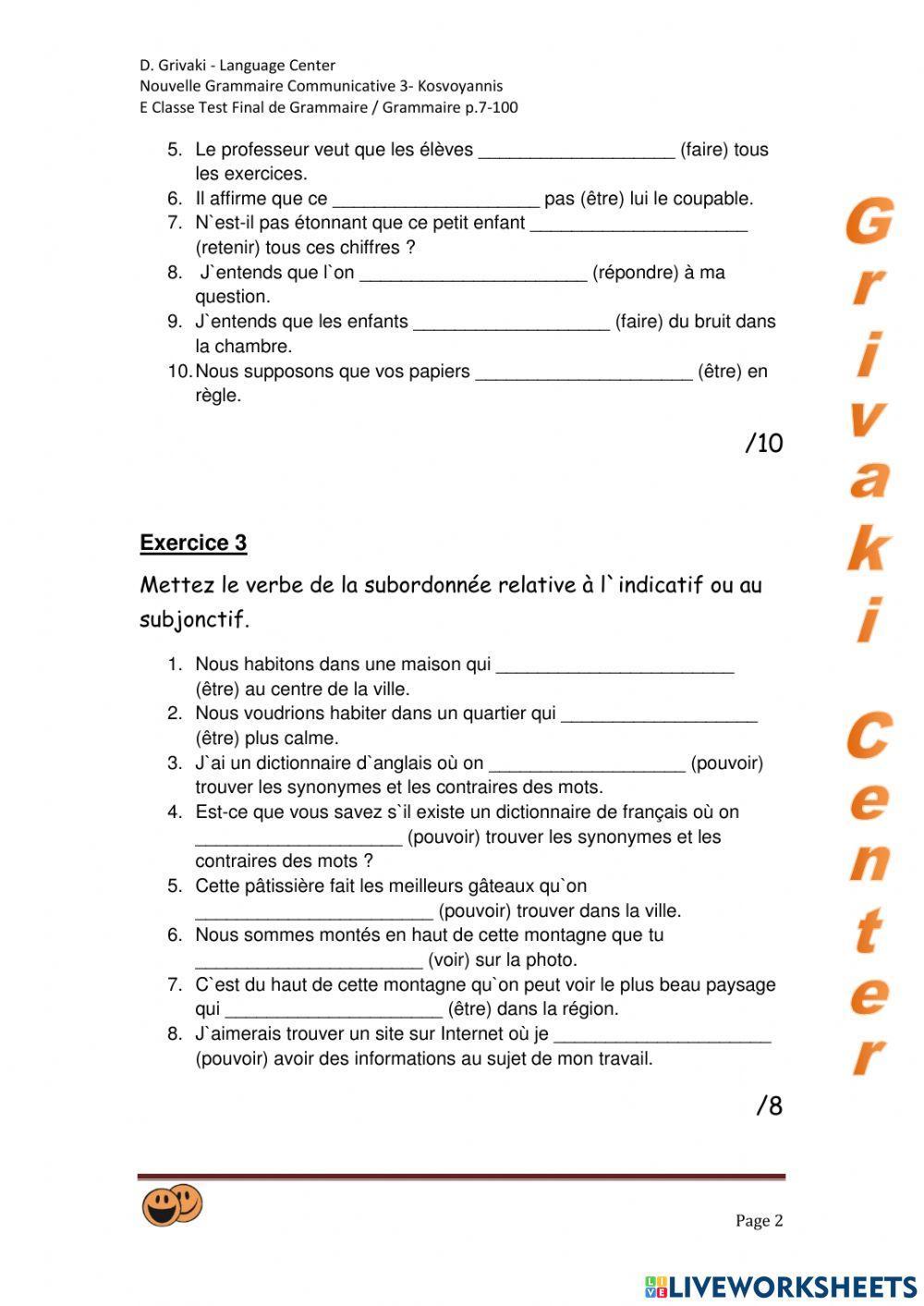 Subjonctif VS Indicatif