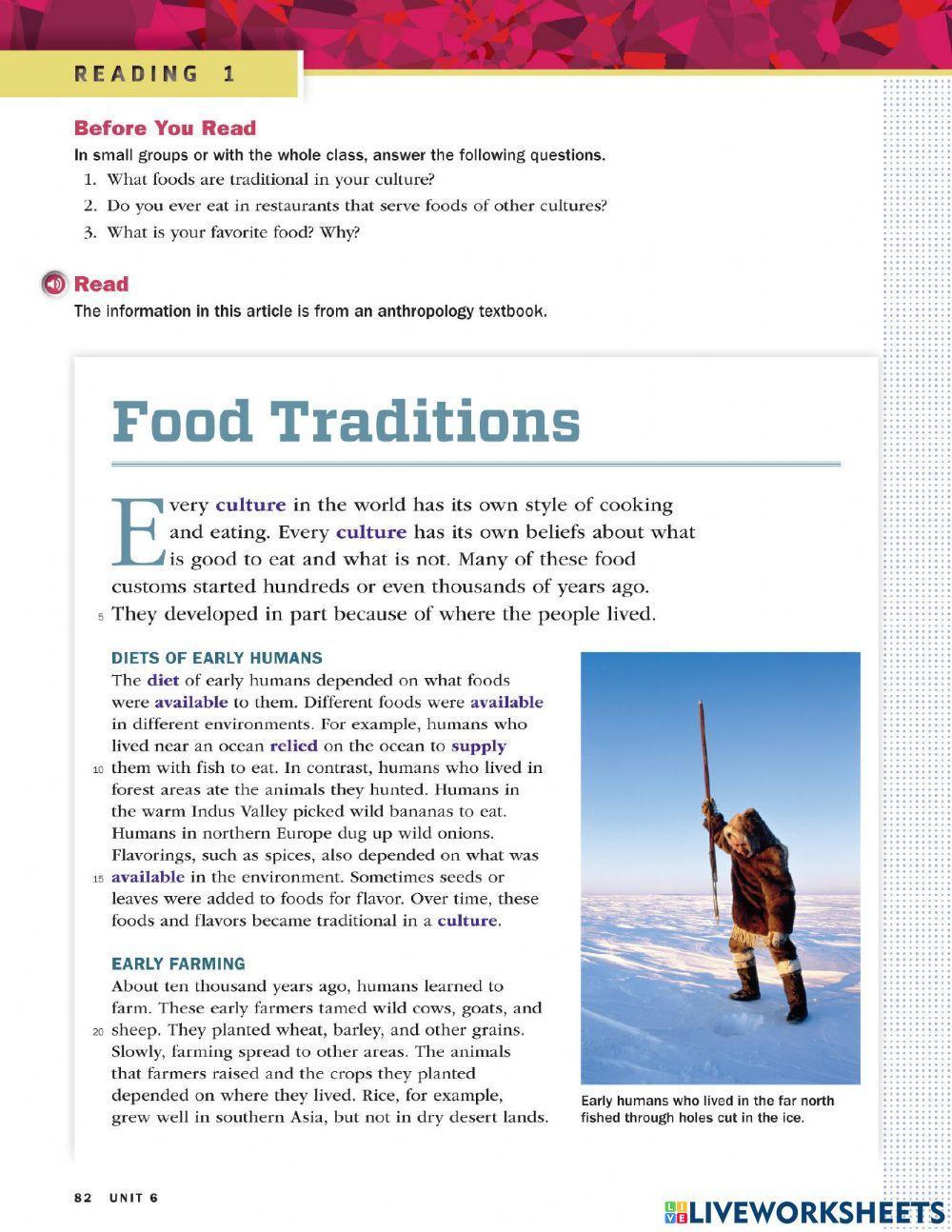 Reading: food tradition