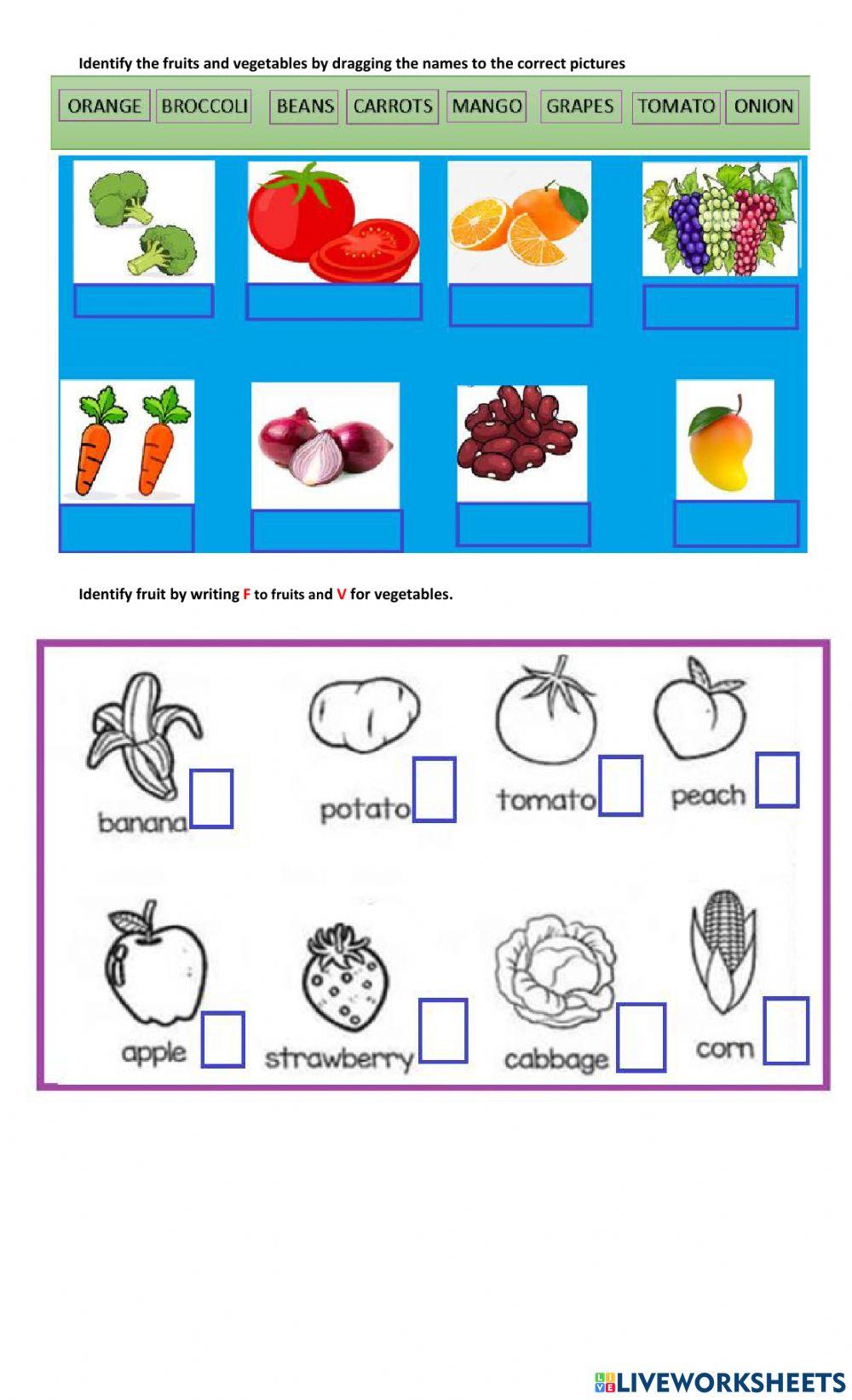 Fruits and vegetables