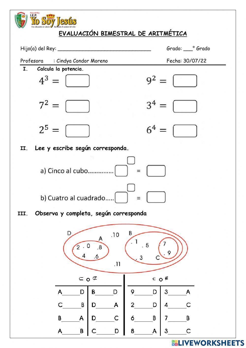 Examen de Aritmética