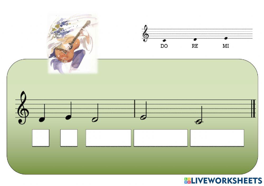 Notas Mi, Re y Do