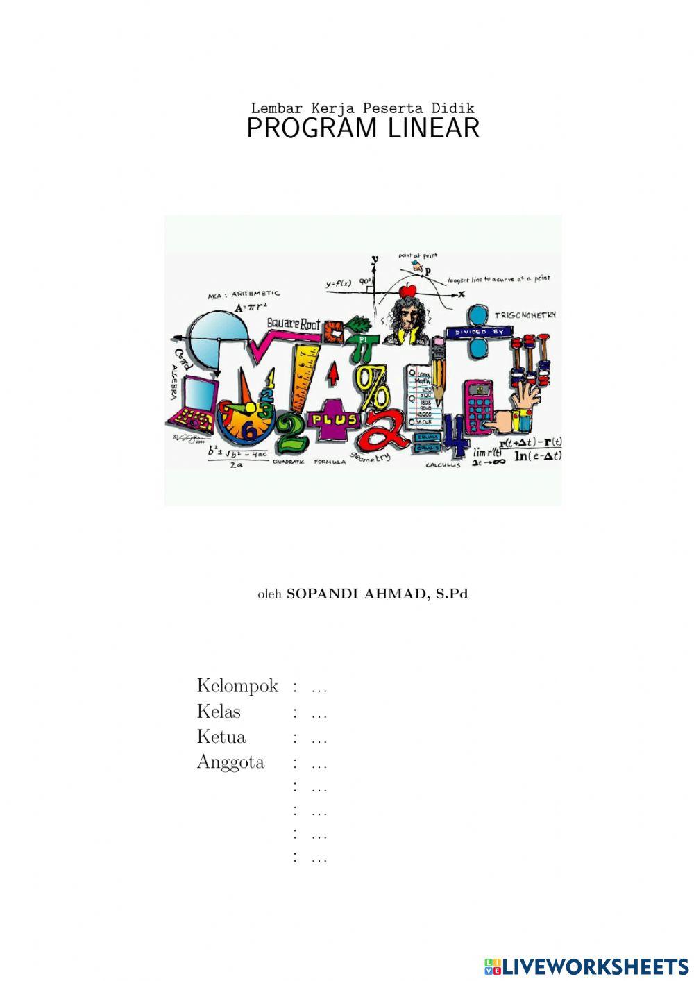 program-linear worksheet | Live Worksheets