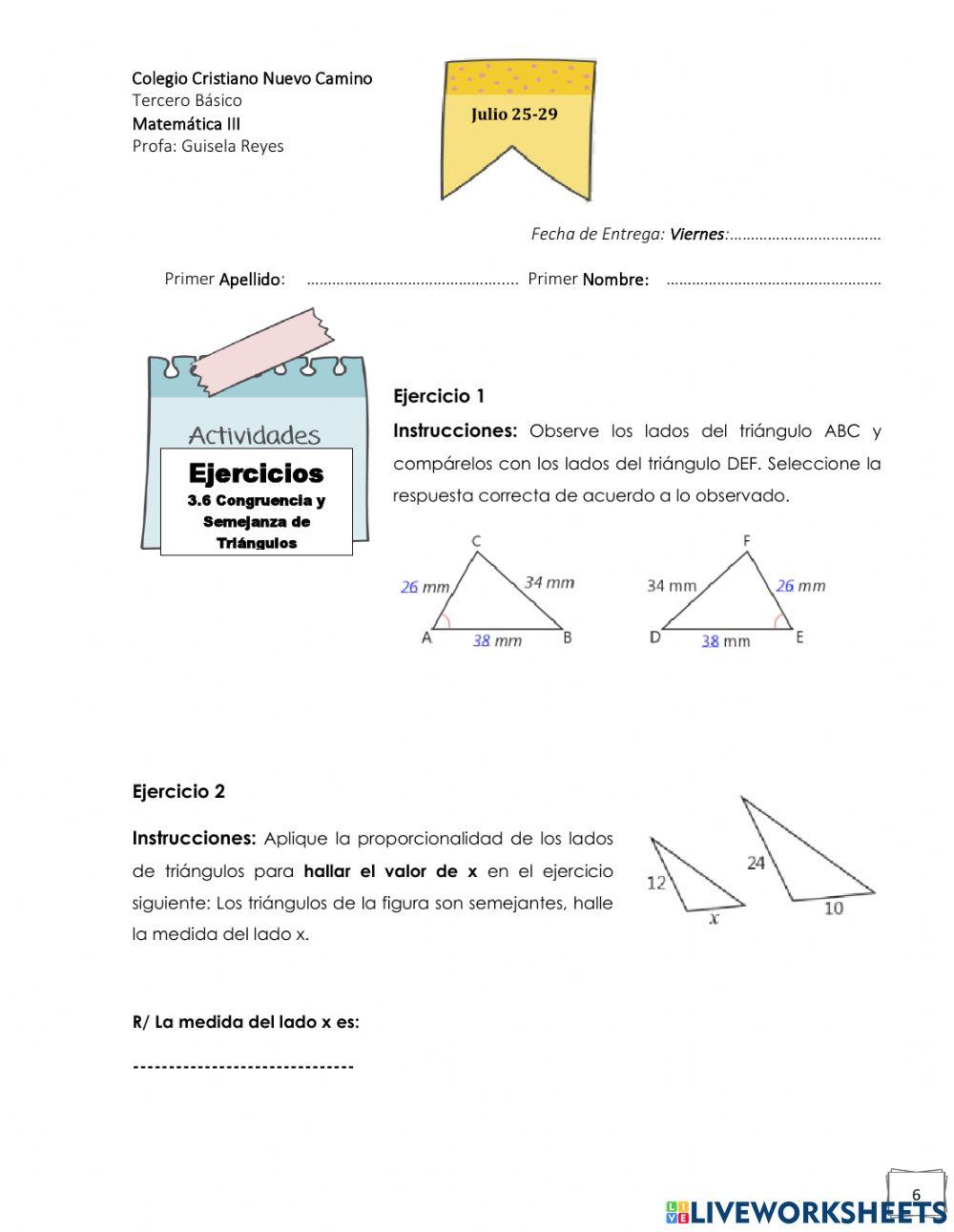 Congruencia y Semejanza de Triángulos