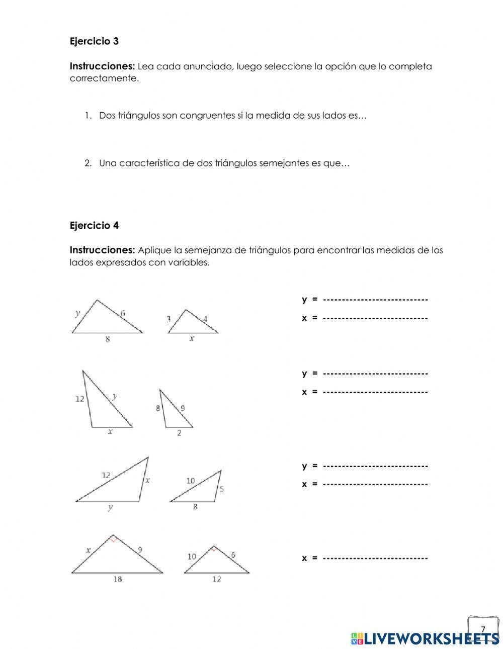 Congruencia y Semejanza de Triángulos