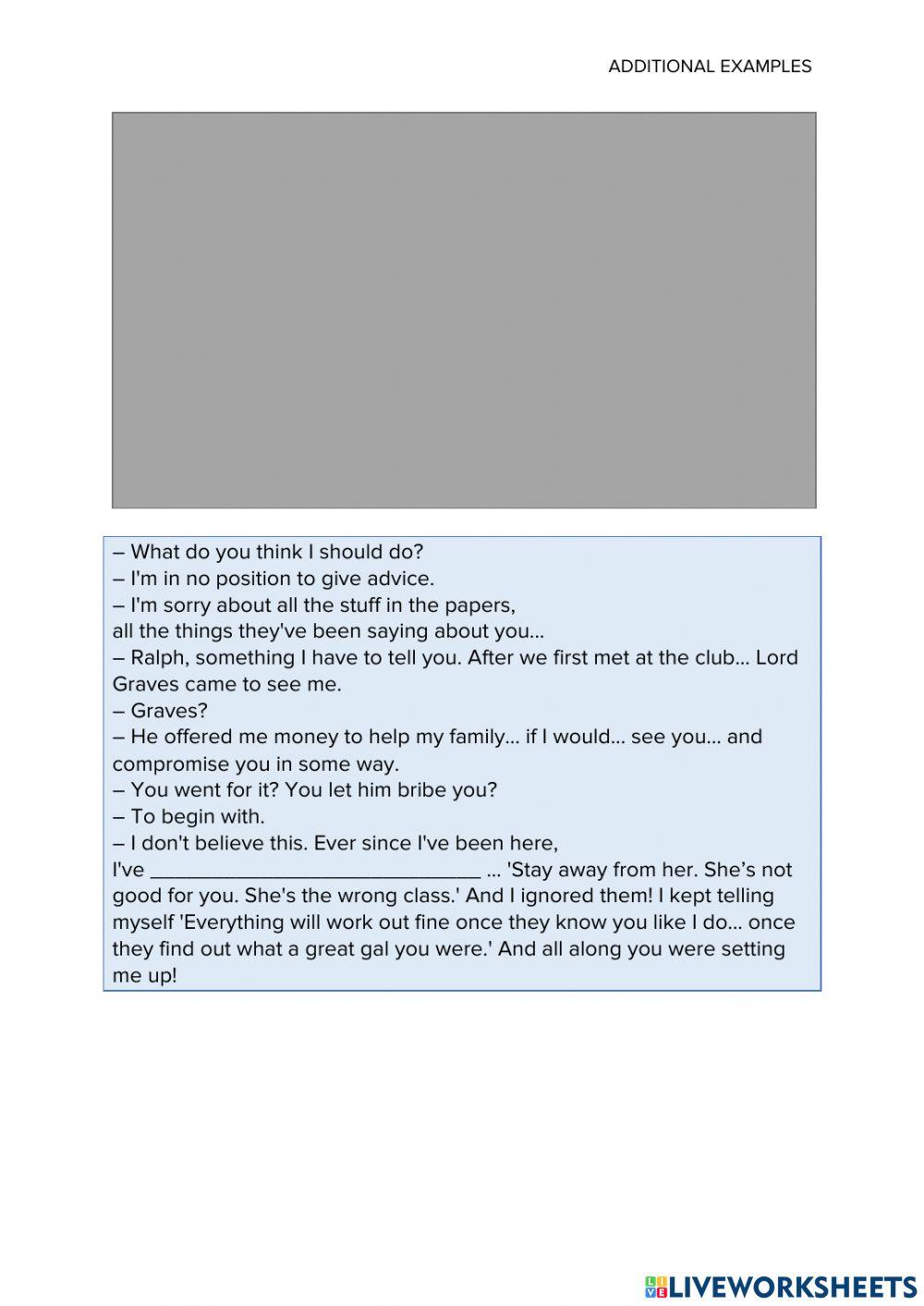 ADDITIONAL EXAMPLES – CAUSATIVES (3)