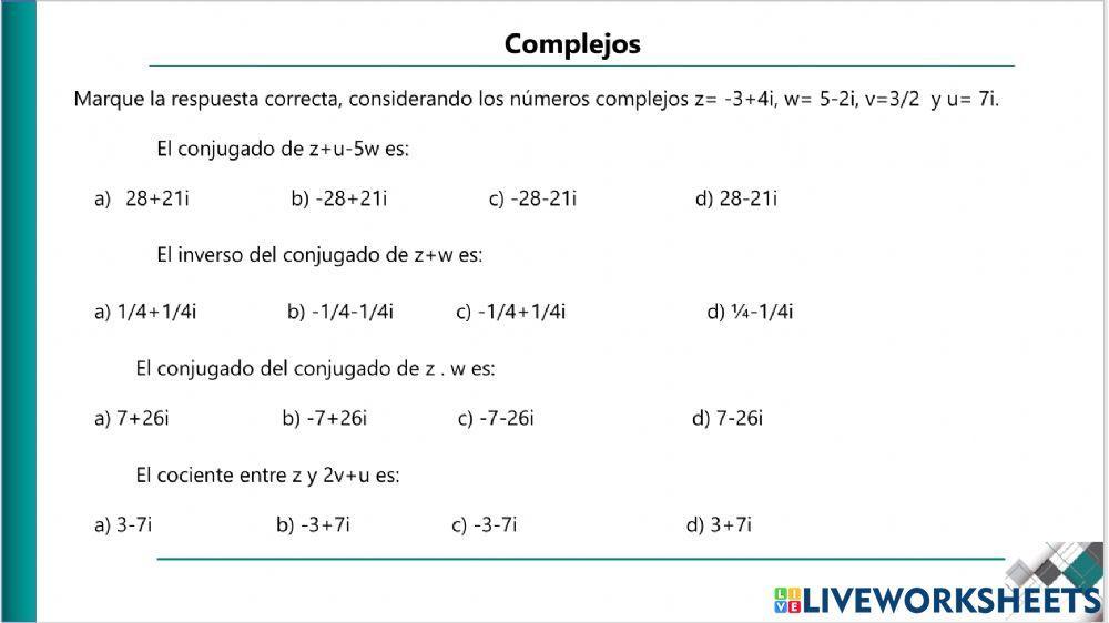Complejos operaciones