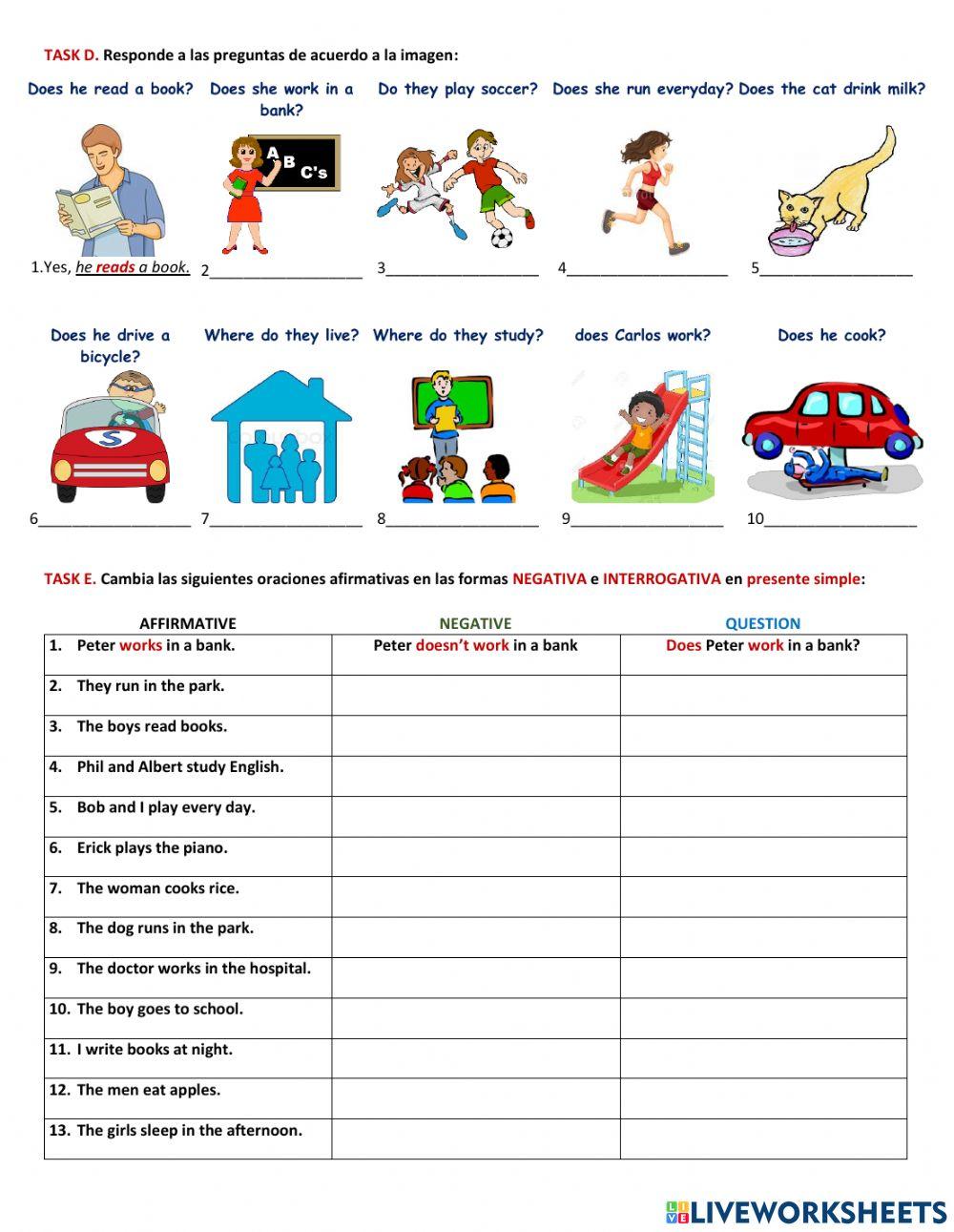UNIT 2 - Presen… | Free Interactive Worksheets | 2104241