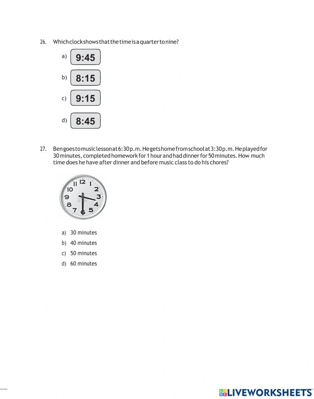 GRADE 4 MATHEMATICS ASSESSMENT TEST