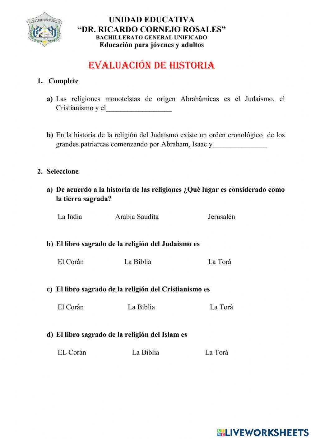 Las religiones monoteístas