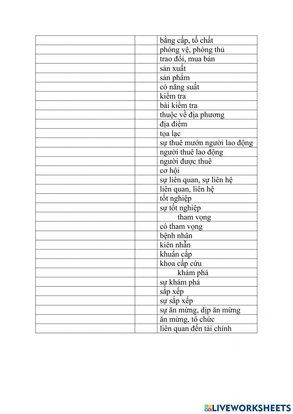 Unit 4 Vocabulary Test
