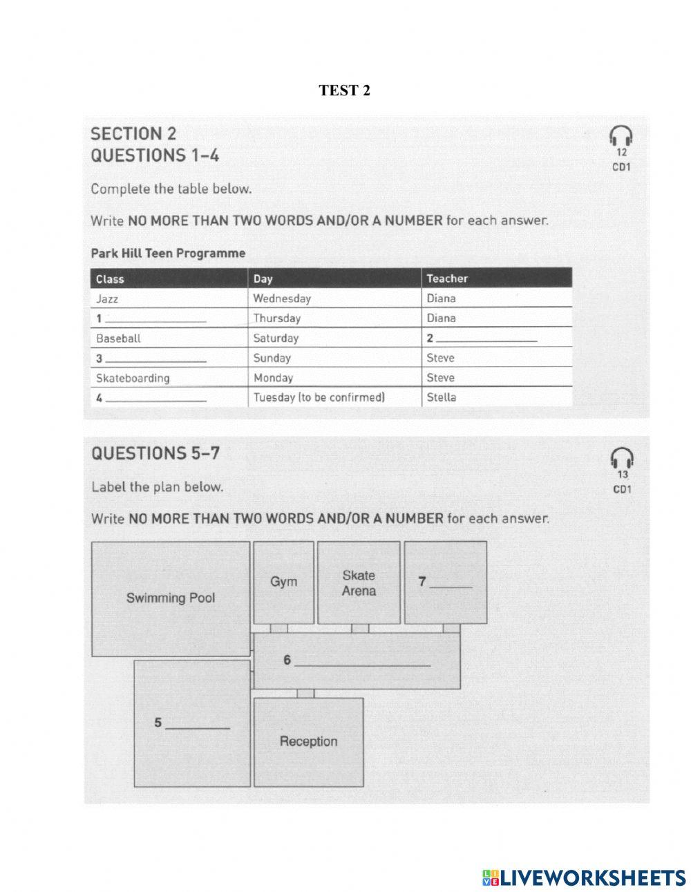 IELTS LISTENING - TEST 2